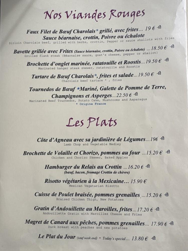 Le relais de Pouilly - Menu Image 1